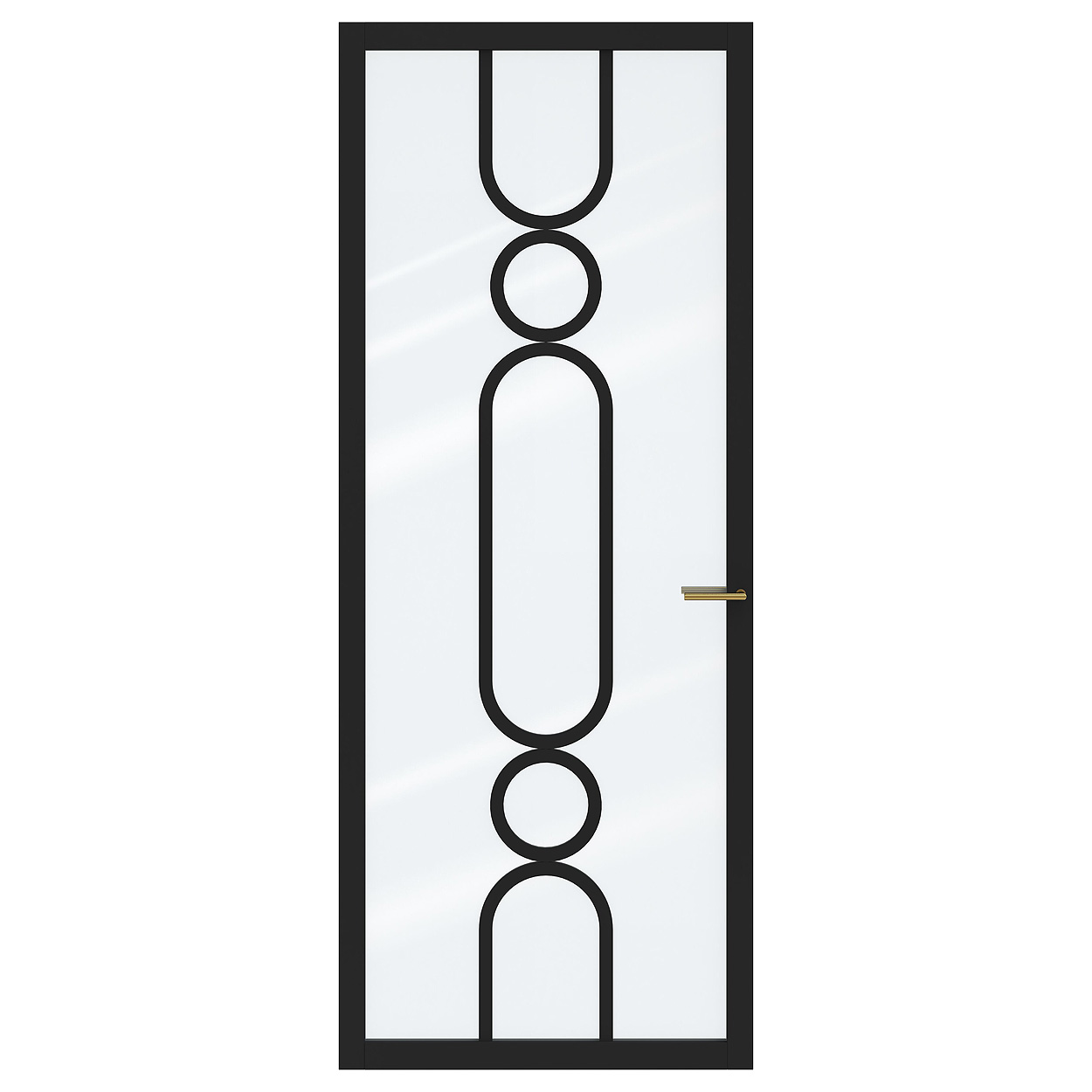 Binnendeur Skantrae SSL 14523 Blank Glas Zwart Gelakt